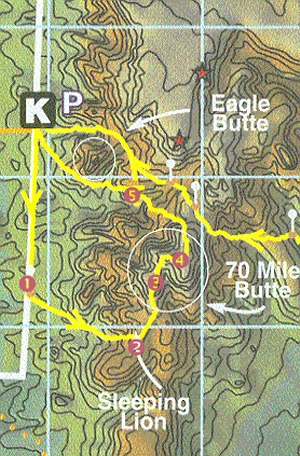 Map to 70 Mile Butte