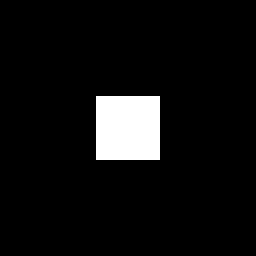 256x256 image of a white square on a black background